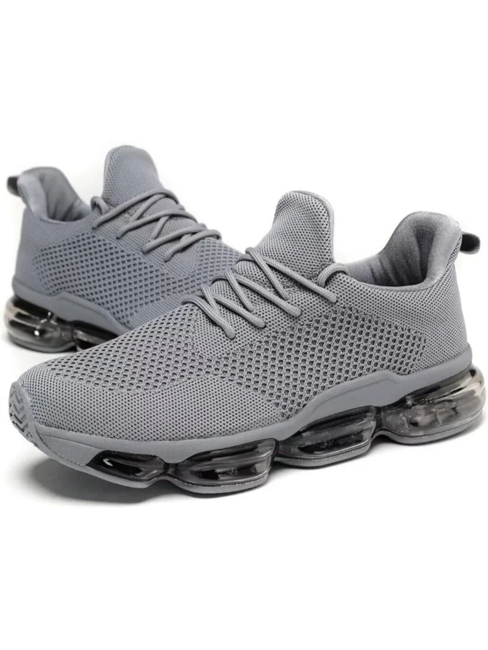 Men's Grey Walking Shoes Casual Fashion Silp On Tennis Running Sneakers Comfort